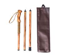 FOREST PILOT Lot de 3 bâtons de marche amovibles en bois dur avec une boussole (couleur naturelle, 122 cm, 1 pièce)