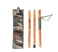 FOREST PILOT Lot de 3 bâtons de marche en bois avec aigle sculpté (couleur naturelle, 122 cm, 1 pièce)