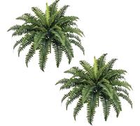 FOREST PRINCE 2 Pièces Fougere Artificielle Extérieur de Boston, Vert Fougères Faux 84 cm Fausse Plantes Interieur pour la Maison, Jardin, Bureau, Décoration de Table, Rebord de Fenêtre (39 Côtés)