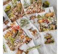 Forest Scrapbooking Accessoires Kit,100 pièces autocollants pour Scrapbooking avec animaux pour Scrapbook,Bullet Journal,DIY Crafts,Painting,Junk Journal,Journal(Forest Animals)