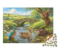 Forest Stream 1000 Pièces Jigsaw Puzzle Recy aune Sauvage Canvas Senior Puzzles Jeu de Soirée Accessoires Développement de Garçons et Filles Intelligence Éducatif Amusant 52x38cm/1000 Pièces