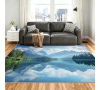Forest Tapis 240x300cm, Mountain Forest Tapis for Living Room