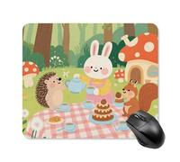 Forest_Tea Tapis de souris mignon carré tapis de souris en cuir antidérapant base en caoutchouc tapis de souris imperméable pour ordinateur portable souris sans fil clavier maison bureau 25 x 30 cm