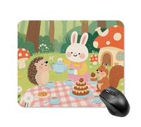 Forest_Tea Tapis de souris mignon carré tapis de souris en cuir antidérapant base en caoutchouc tapis de souris imperméable pour ordinateur portable souris sans fil clavier maison bureau 20 x 25 cm