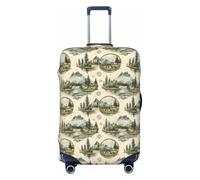 Forest Tree Housse de protection lavable pour bagages Motif vélo 45,7 à 81,3 cm Haute élasticité, Noir , S