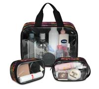 Forest Tree Landscape Magic Travel Trousse de maquillage pour homme et femme - 3 grandes trousses de toilette translucides, couleur, L, Trousse de maquillage