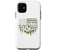 Forest Tree Wildlife Nature Outdoor American USA Flag Coque pour iPhone 11