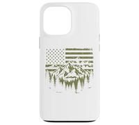 Forest Tree Wildlife Nature Outdoor American USA Flag Coque pour iPhone 13 Pro Max