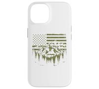 Forest Tree Wildlife Nature Outdoor American USA Flag Coque pour iPhone 14