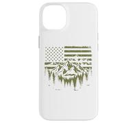 Forest Tree Wildlife Nature Outdoor American USA Flag Coque pour iPhone 14 Plus