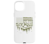 Forest Tree Wildlife Nature Outdoor American USA Flag Coque pour iPhone 15 Plus