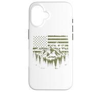 Forest Tree Wildlife Nature Outdoor American USA Flag Coque pour iPhone 16