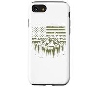 Forest Tree Wildlife Nature Outdoor American USA Flag Coque pour iPhone SE (2020) / 7/8