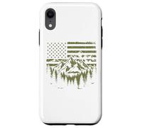 Forest Tree Wildlife Nature Outdoor American USA Flag Coque pour iPhone XR