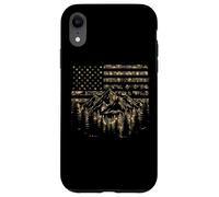 Forest Tree Wildlife Nature Outdoor Camo American USA Flag Coque pour iPhone XR