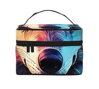 Forest Wolves Trousse de maquillage de voyage - Organiseur de toilette portable avec compartiments zippés pour pinceaux, bouteilles et soins de la peau