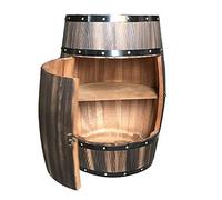 forestalk Armoire à vin en bois massif avec porte verrouillable - Rangement décoratif pour tonneau de bière - Présentoir en bois naturel pour cave à vin