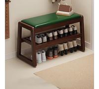forestalk Banc d'intérieur en bois avec coussin, armoire à chaussures, banc de rangement à 1 niveau, peu encombrant, pour couloir, salon, vestiaire (taille : 80 x 35 x 45 cm, couleur : vert)