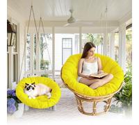 forestalk Coussin de chaise, coussin Papasan surrembourré avec rembourrage en coton PP, coussin doux imperméable pour chaise à bascule et hamac