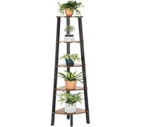 forestalk Étagère d'angle Industrielle à 5 Niveaux, châssis en Bois Robuste avec Bords arrondis pour l'affichage de l'installation de Chambre à Coucher de Salon, Conception d'économie d'espace