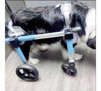 forestalk Fauteuil roulant pour chien à 4 roues, fauteuil roulant réglable à soutien complet pour chiens handicapés, peut se convertir en 2 roues, genouillère pour pattes arrière, convient pour les
