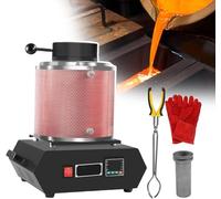 forestalk Four électrique de fusion 1500 W pour moulage de métal, comprend un filet isolant, un creuset en graphite, des gants isolants thermiques, et une pince pour ferraille d'or et d'argent