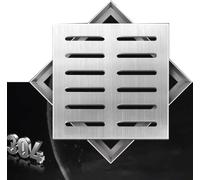 forestalk Grille de vidange d'extérieur carrée en acier inoxydable, grille d'égout robuste avec cadre, design durable pour un drainage efficace de l'eau