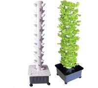 forestalk Kit tour hydroponique, système de culture verticale, 15 niveaux pour herbes et légumes, système de culture aquaponique sans sol, 45 trous pour une croissance maximale des plantes