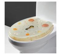 forestalk Ocean Series Art Abattant de toilette en résine à fermeture lente avec couvercle, effets 3D, couvercle de toilette robuste avec dauphin, étoile de mer, véritables coquillages et sable pour