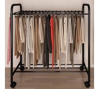 forestalk Porte-Pantalons Mobiles avec 30 cintrés, Organisateur de Pantalon à plancherisable escamotable sur Roues, Support de Jeans réglable pour Aire de Rangement de Rangement