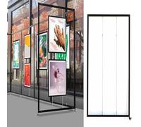 forestalk Présentoir d'art autoportant, Porte-balles Pliable à 5 Paquets avec Roues, Support d'affiche en Aluminium Portable pour Les expositions, musées, écoles, Bureaux, Montage Facile