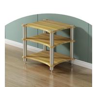 forestalk Support d'imprimante, étagère multimédia, support TV d'angle, étagère d'angle audio vidéo, étagère d'angle en bois, armoire stéréo, unité de divertissement peu encombrante