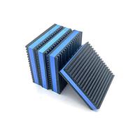 Forestchill Lot de 4 coussinets anti-vibrations robustes en caoutchouc nervuré avec coussinet d'isolation central en mousse bleue pour climatisation, compresseur d'air, laveuse et sèche-linge,