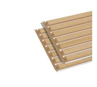 FORESTEA Lot de 2 Demi Panneaux tasseaux MDF chêne Clair sur Fond Blanc 1250 x 287 x 20 mm PEFC 70%