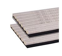 FORESTEA Lot de 2 Panneaux tasseaux Bois MDF Acoustic décor chêne Gris sur Fond Feutrine Noir 2600 x 300 x 17 mm -1,56 M2 PEFC 70%