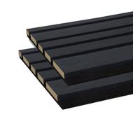 FORESTEA Lot de 2 Panneaux tasseaux Bois MDF Acoustic Design Blend décor chêne Lave sur Fond Noir 2600 x 300 x 17 mm - 1,56 M2 PEFC 70%