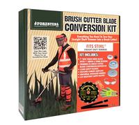 FORESTER Kit de conversion pour débroussailleuse avec lame de débroussailleuse de 17,8 cm, comprend des lunettes de sécurité, des bouchons d'oreille, des gants, un harnais, compatible avec la plupart