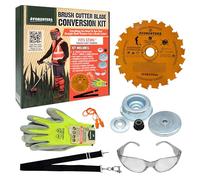 FORESTER Kit de conversion pour débroussailleuse avec lame de désherbeur de mauvaises herbes de 20,3 cm et 22 dents, comprend des lunettes de sécurité, des bouchons d'oreille, des gants, un harnais