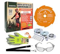 FORESTER Kit de conversion pour débroussailleuse avec lame de désherbeur, lunettes de sécurité, bouchons d'oreille, gants, harnais, compatible avec Echo SRM-225, SRM-225i, SRM-266, SRM-280, SRM-280S