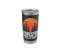 Foresterie où chaque feuille raconte une histoire forestière Gobelet isotherme en acier inoxydable double paroi