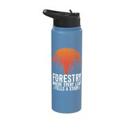 Foresterie où chaque feuille raconte une histoire forestière Stainless Steel Insulated Water Bottle