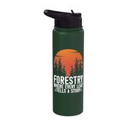 Foresterie où chaque feuille raconte une histoire forestière Stainless Steel Insulated Water Bottle