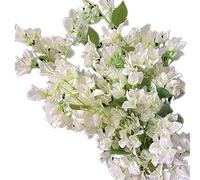 forestmistry Lot de 10 fleurs de bougainvillier artificielles en soie à 90 grandes branches d'arbre pour centres de table de mariage, décoration florale (blanc)