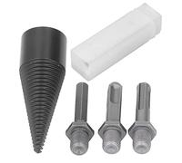 Foret à bois de chauffage, cône de fendage de bois, outil de séparation de bûches en acier au carbone avec 3 tiges amovibles, coupe efficacement les bois robustes (32MM)