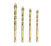 Foret à carreaux hexagonaux croisés quatre bords, antidérapant, haute dureté, ensemble de tiges hexagonales, ouvre-trou brique en béton 2/3/4/5 pièces(6-8-10-12mm)