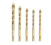 Foret à carreaux hexagonaux croisés quatre bords, antidérapant, haute dureté, ensemble de tiges hexagonales, ouvre-trou brique en béton 2/3/4/5 pièces(6-6-8-10-12mm)