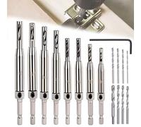 Foret à charnière HSS à centrage automatique Ensemble de 17 forets à bois forets à centrage automatique Kit de perçage de trous pour meubles de cuisine outils de bricolage charnières de porte