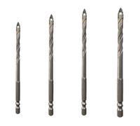 Foret à dents pointues croisées en alliage d'acier au tungstène, 1 pièce/4 pièces, foret à quatre tranchants décalés, dentelé, for le perçage du marbre, du verre et de la céramique(4Pcs)