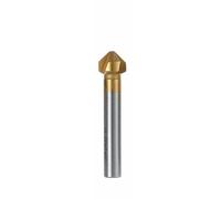Foret à fraise HSS à 3 cannelures, outils de chanfreinage à 90 degrés, coupe-chanfrein for bois et acier 6.3/8.3/10.4/12.4/16.5/20.5mm 1 pièce(Gold 12.4mm)