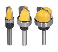 Foret à fraiser à bout rond, foret de gabarit pour boîte à noyau et plateau en forme de bol, outil de sculpture sur bois à tige de 1/4 pouce avec roulement pour CNC et fraiseuse de (1-1/8 pouces +